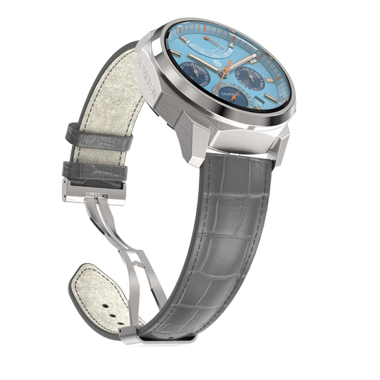 SOVRYGN Grey Leather - Steel Clasp