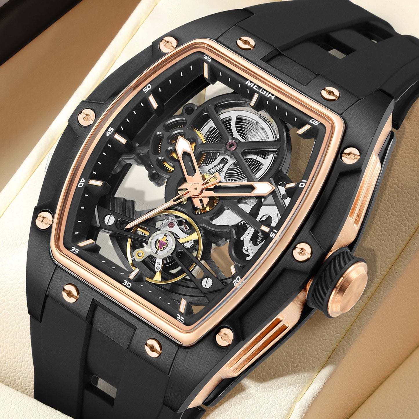 MEGIR RF-2242 Skeleton Dial Mechanical Men’s Watch