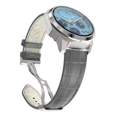 SOVRYGN Grey Leather - Steel Clasp