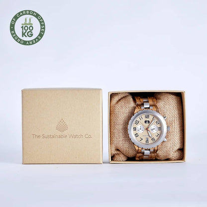 The Sandalwood – Eco-Friendly Chronograph Wood Watch for Men