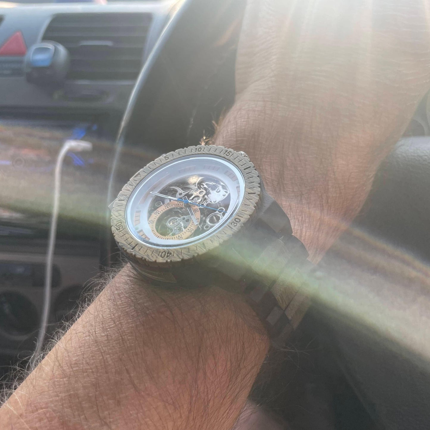 The Hemlock – Automatic Skeleton Wood Watch for Men