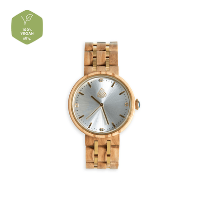 The Teak – Quartz Natural Wood Watch with Sunray Dial