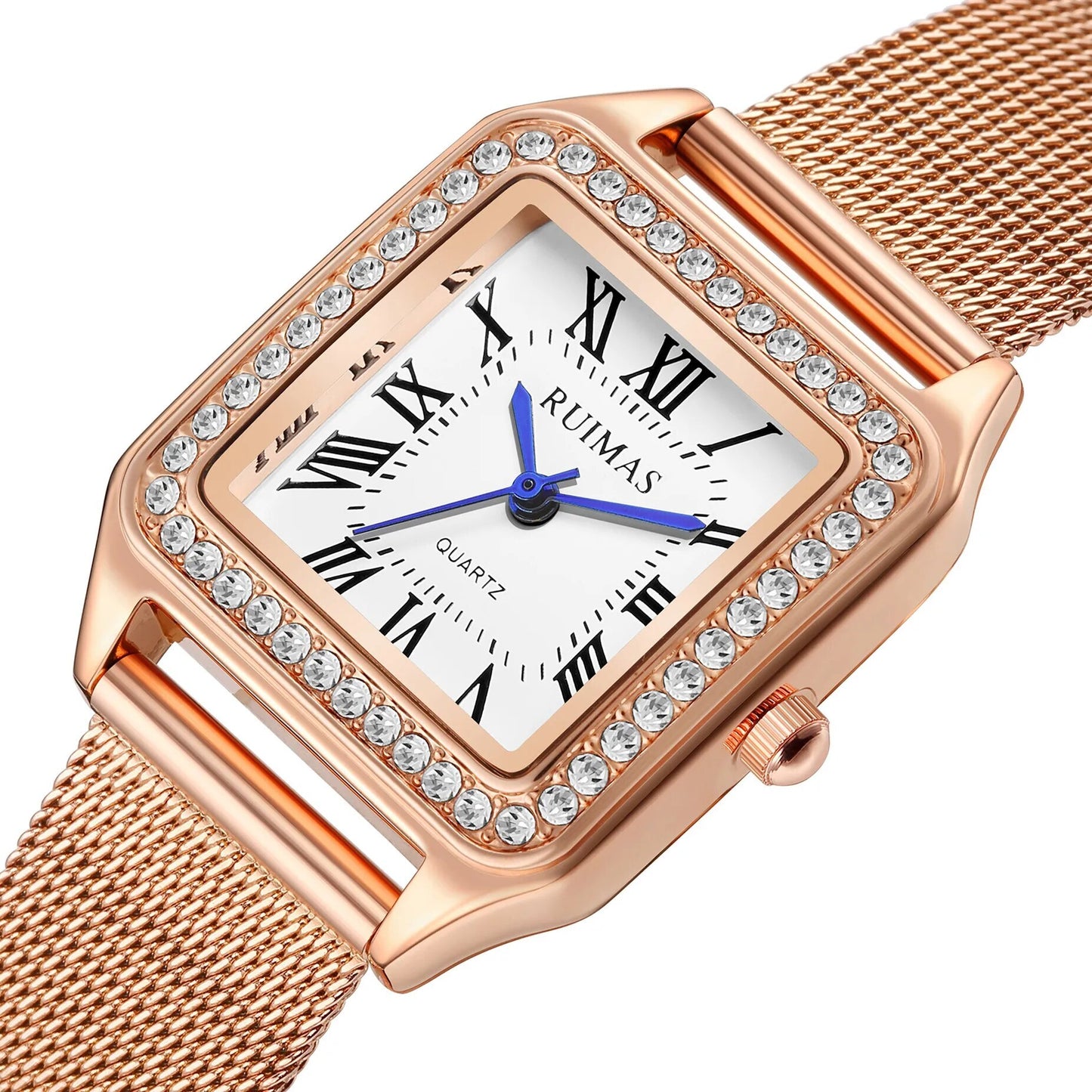 RUIMAS RS-336 Square Quartz Ladies’ Mesh Watch