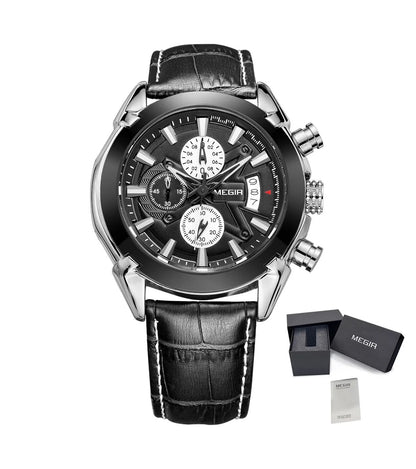 MEGIR RF-2020 Leather Chronograph Quartz Men’s Watch