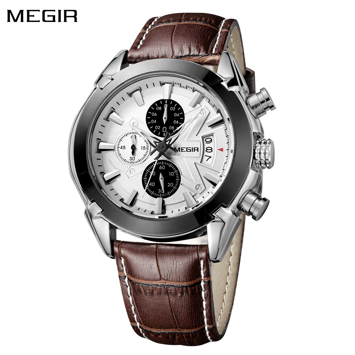 MEGIR RF-2020 Leather Chronograph Quartz Men’s Watch