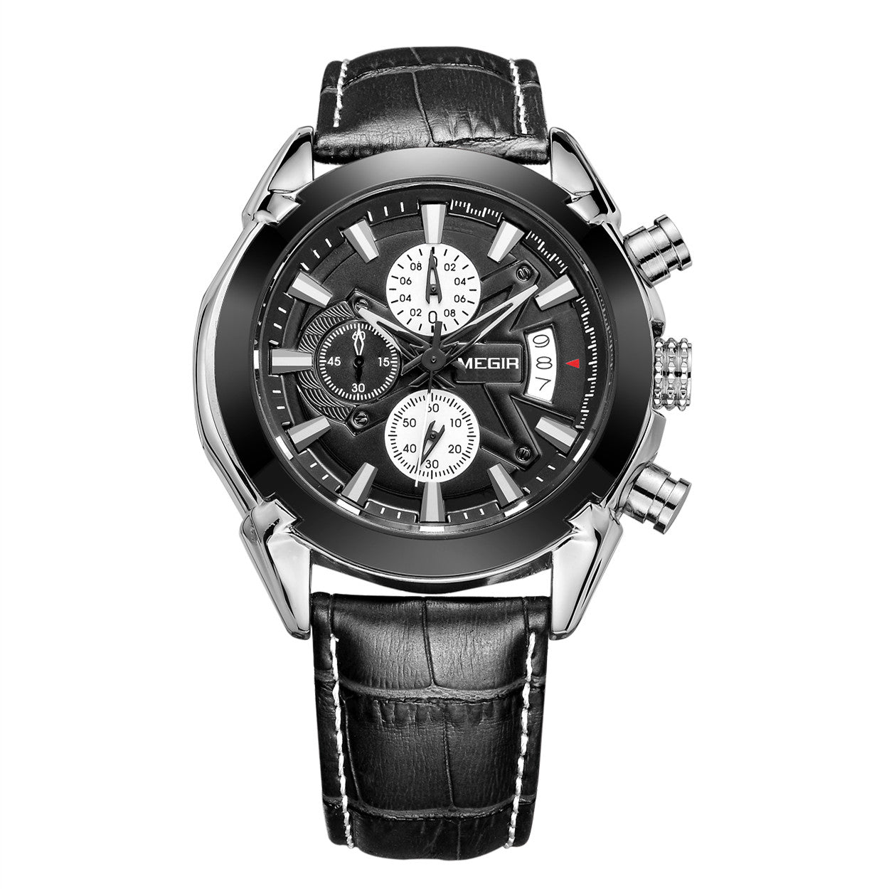 MEGIR RF-2020 Leather Chronograph Quartz Men’s Watch