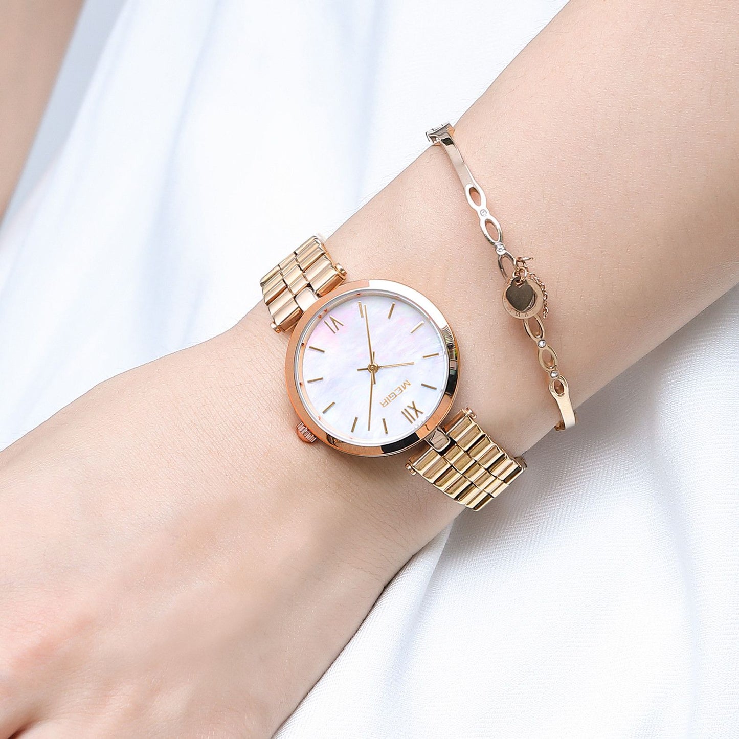 MEGIR RF-85112 Ladies Mother of Pearl Watch