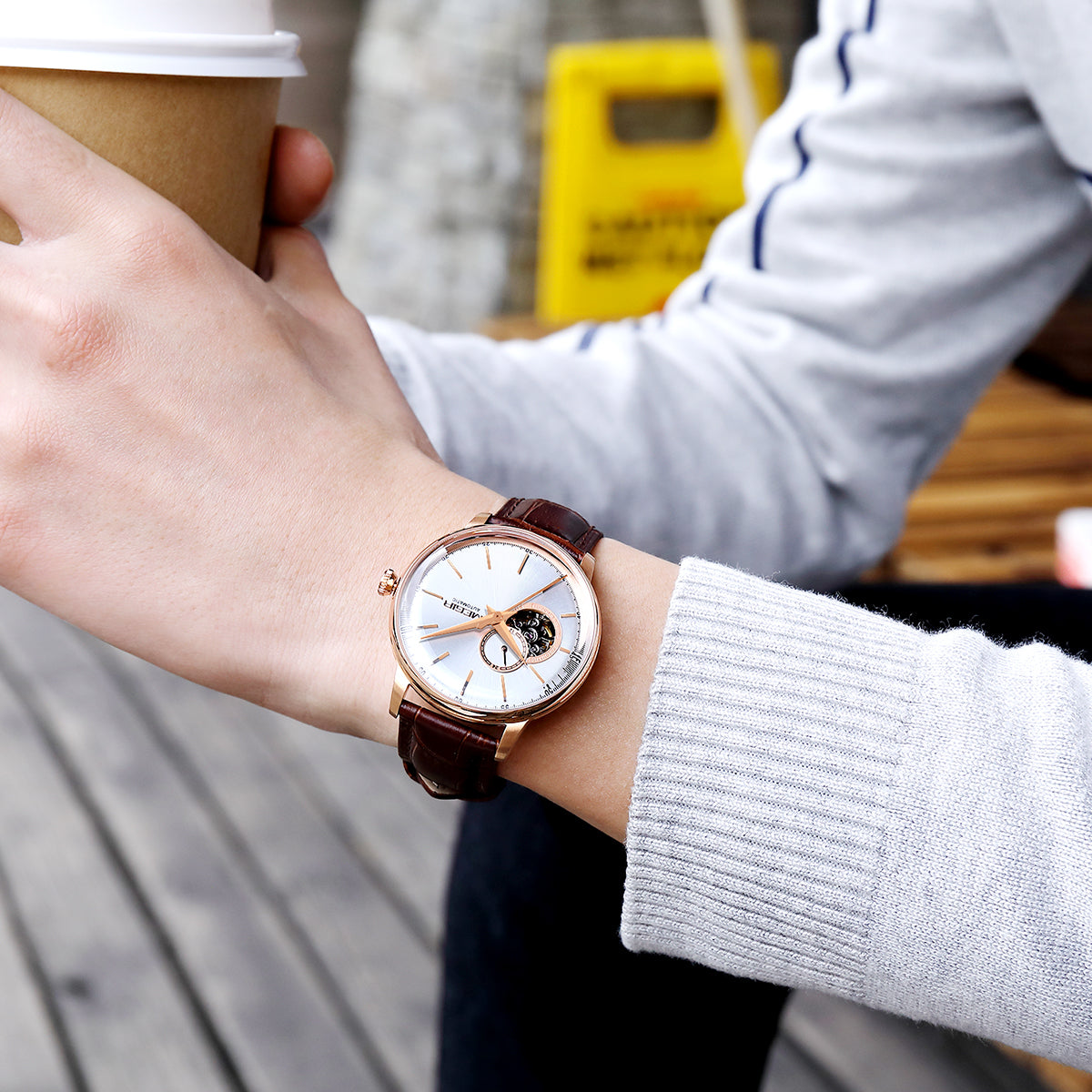 MEGIR RF-62057 Open Heart Automatic Dress Watch