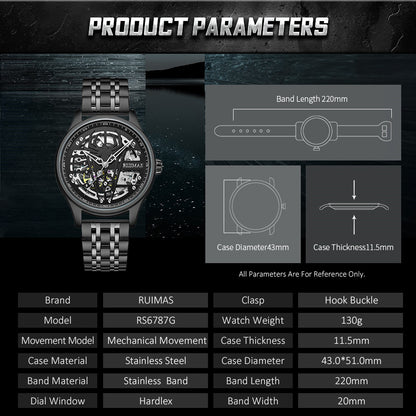 RUIMAS RF-6787 Skeleton Automatic Mechanical Men’s Watch
