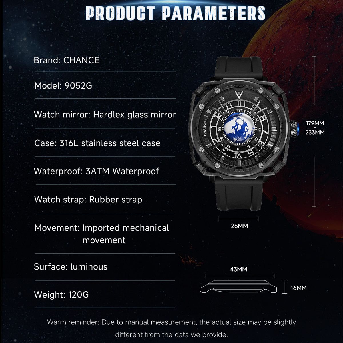 CHANCE RF-9052 Automatic Mechanical Men’s Sports Watch