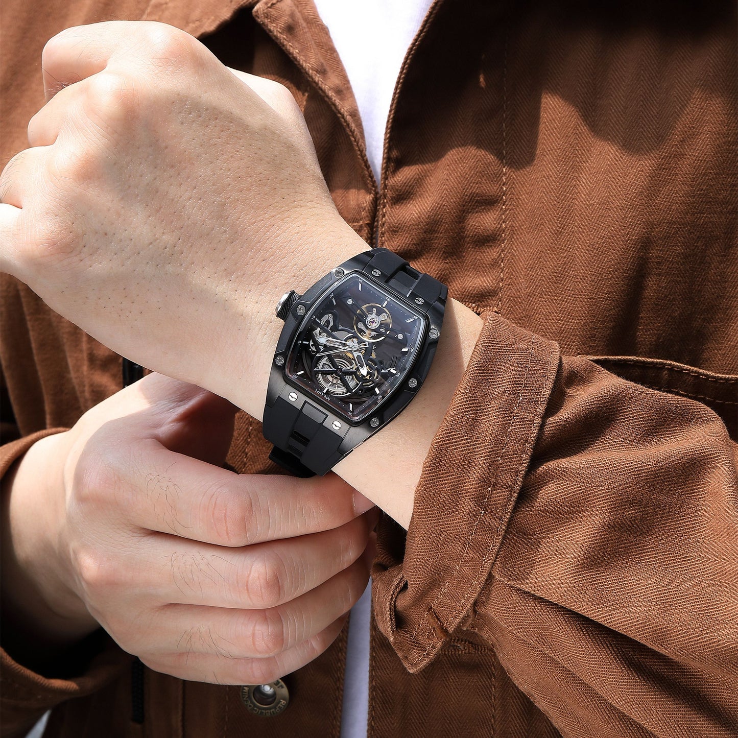 MEGIR RF-2242 Skeleton Dial Mechanical Men’s Watch