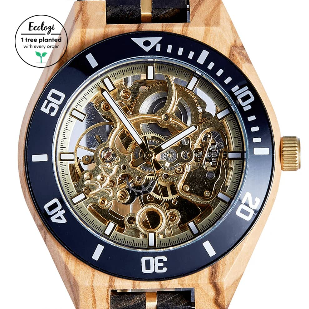 The Rosewood – Automatic Skeleton Wood Watch for Men