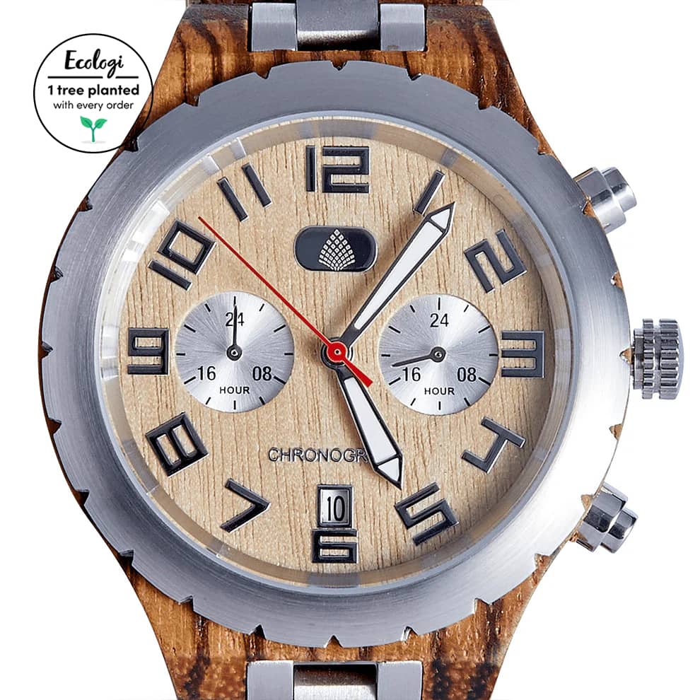 The Sandalwood – Eco-Friendly Chronograph Wood Watch for Men