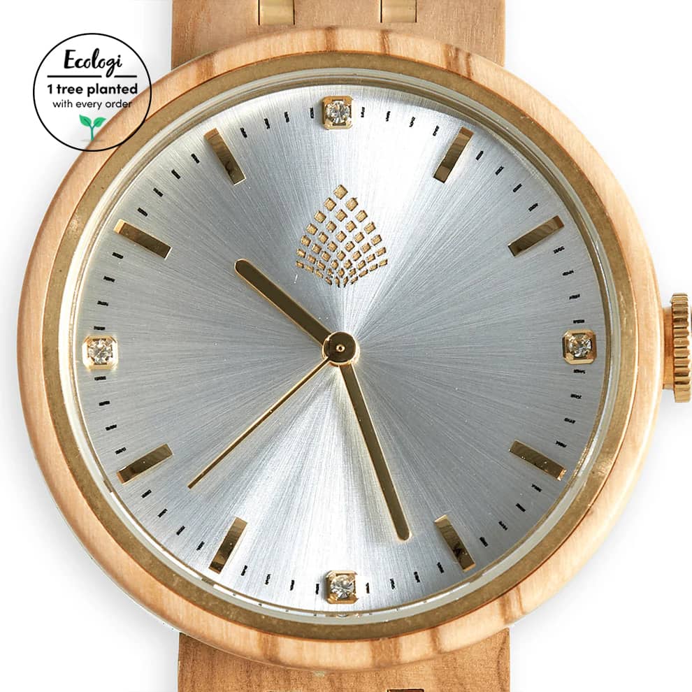The Teak – Quartz Natural Wood Watch with Sunray Dial