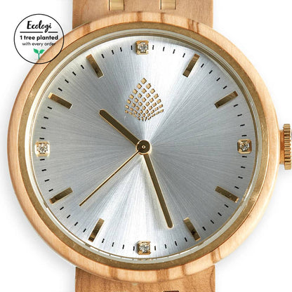 The Teak – Quartz Natural Wood Watch with Sunray Dial