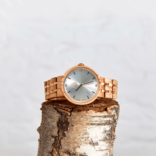 The Teak – Quartz Natural Wood Watch with Sunray Dial
