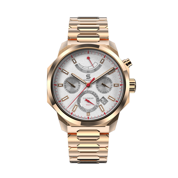 SOVRYGN Calendar Rose – White Automatic Watch