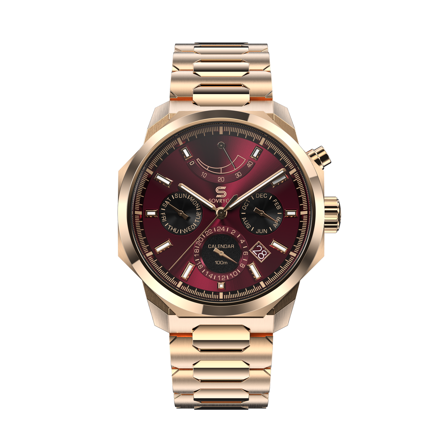 SOVRYGN Calendar Rose – Wine Automatic Watch