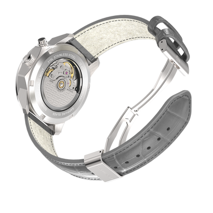 SOVRYGN Grey Leather - Steel Clasp