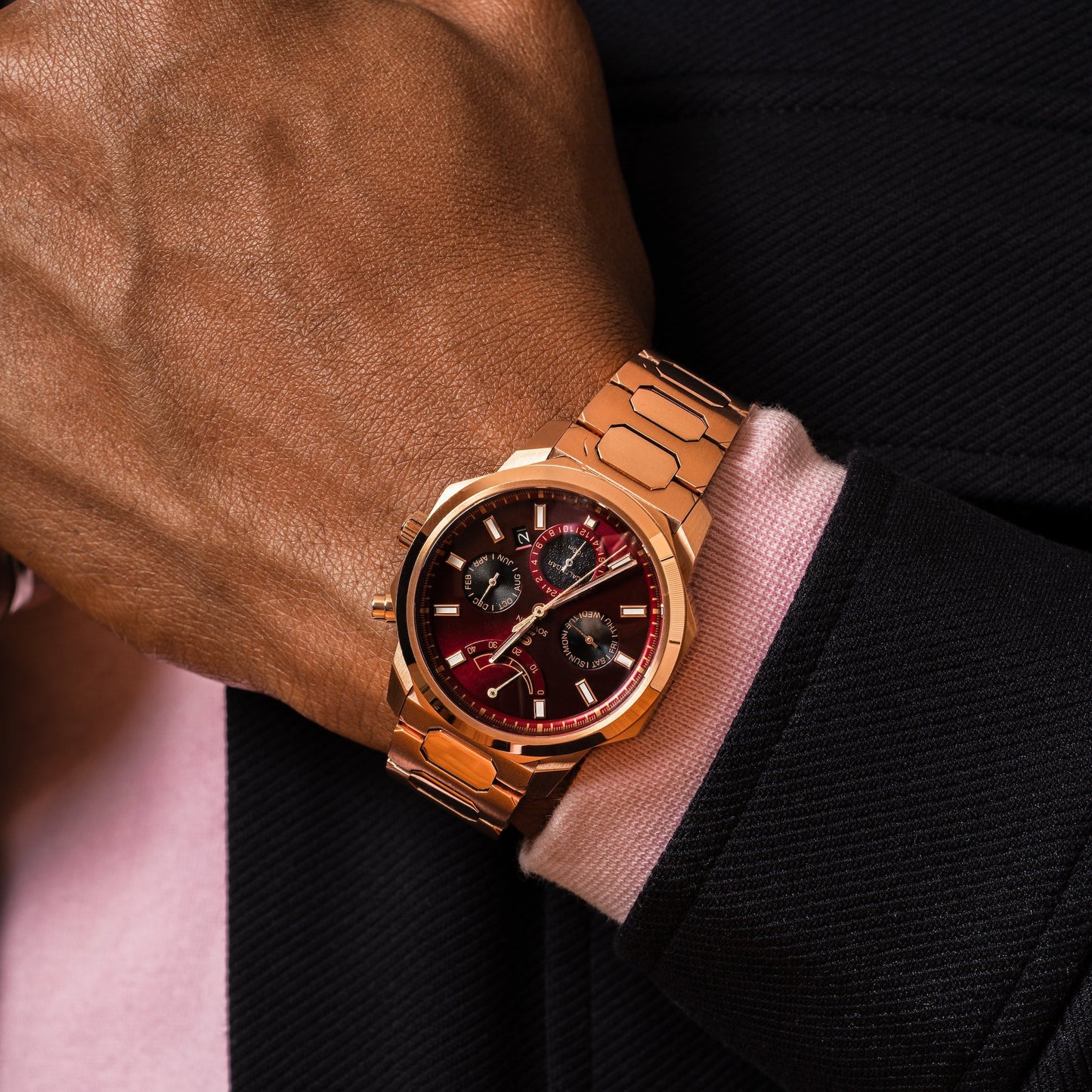 SOVRYGN Calendar Rose – Wine Automatic Watch