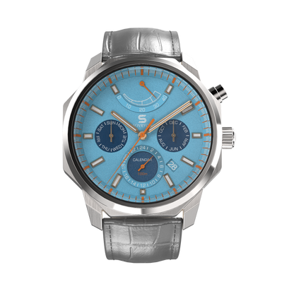 SOVRYGN Grey Leather - Steel Clasp