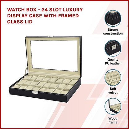 NNEDSZ Watch Box - 24 Slot Luxury Display Case